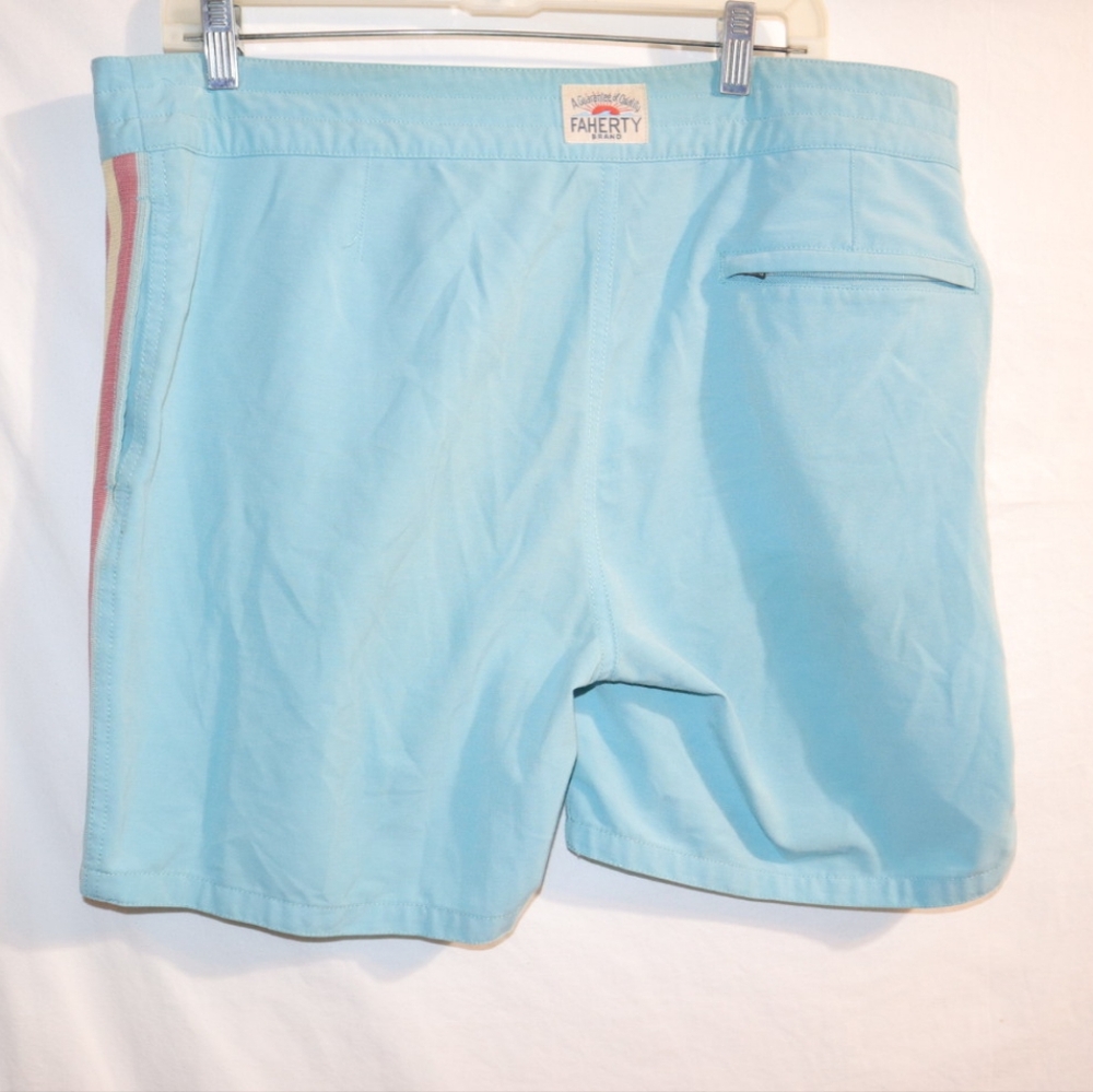 Faherty Biarritz Boardshort - Blue Horizon StripeSize 34 - Picture 7 of 12